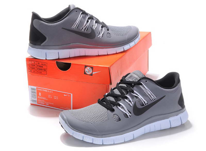 nike Free Run 5.0 V2 Mens Running Shoes New Breathable Gray Black (1)